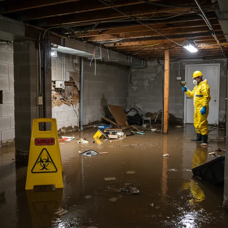 Flooded Basement Electrical Hazard in Aliceville, AL Property